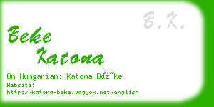 beke katona business card